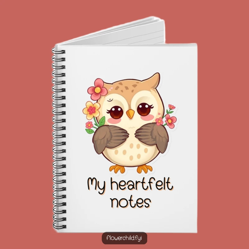 Funny Owl Notebook - Flower Feathered Friend Journal for Wise Ideas Gift