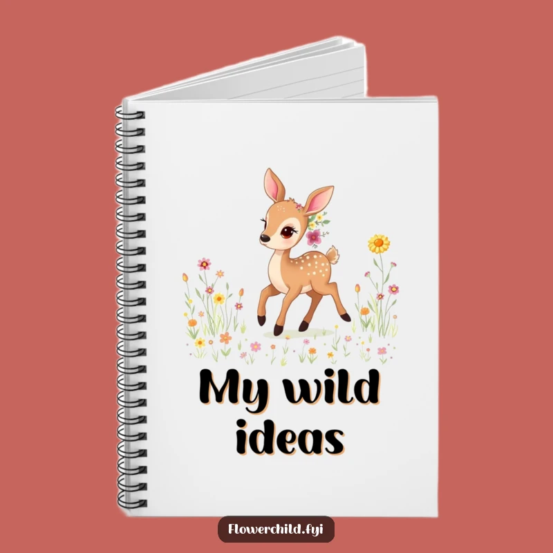 Funny Gentle Deer Wildflower Notebook: Jot Down Peaceful Meadow Thoughts