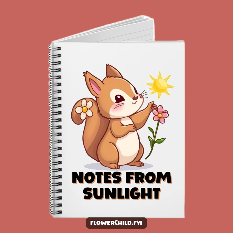 Funny Curious Squirrel Flower Notebook - Journaling Fun Gift