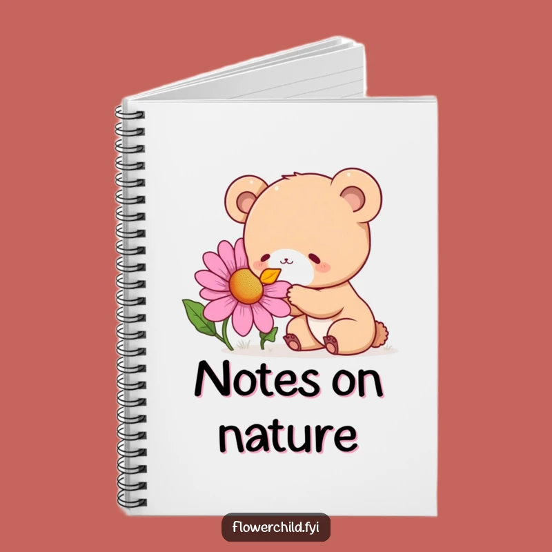 Funny Bear Cub Flower Sniffing Notebook: Curious Delight Journal, Useful Funny Gift