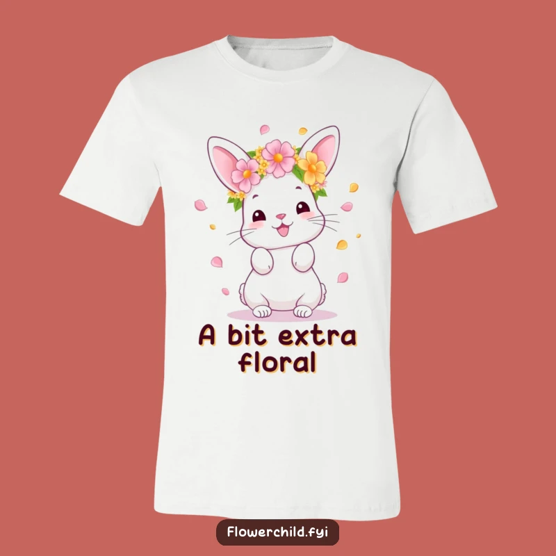 Funny Bunny Flower Toss T-Shirt: Adorable and Hilarious Apparel for Every Occasion