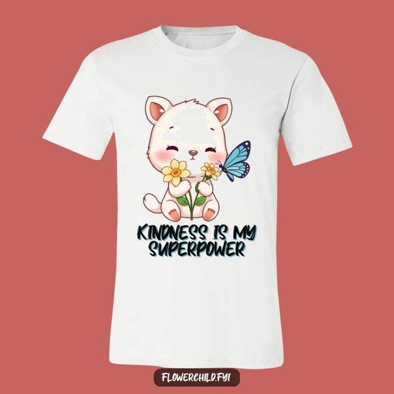Funny Gentle Animal Flower Offering T-Shirt: Spread Kindness Everywhere