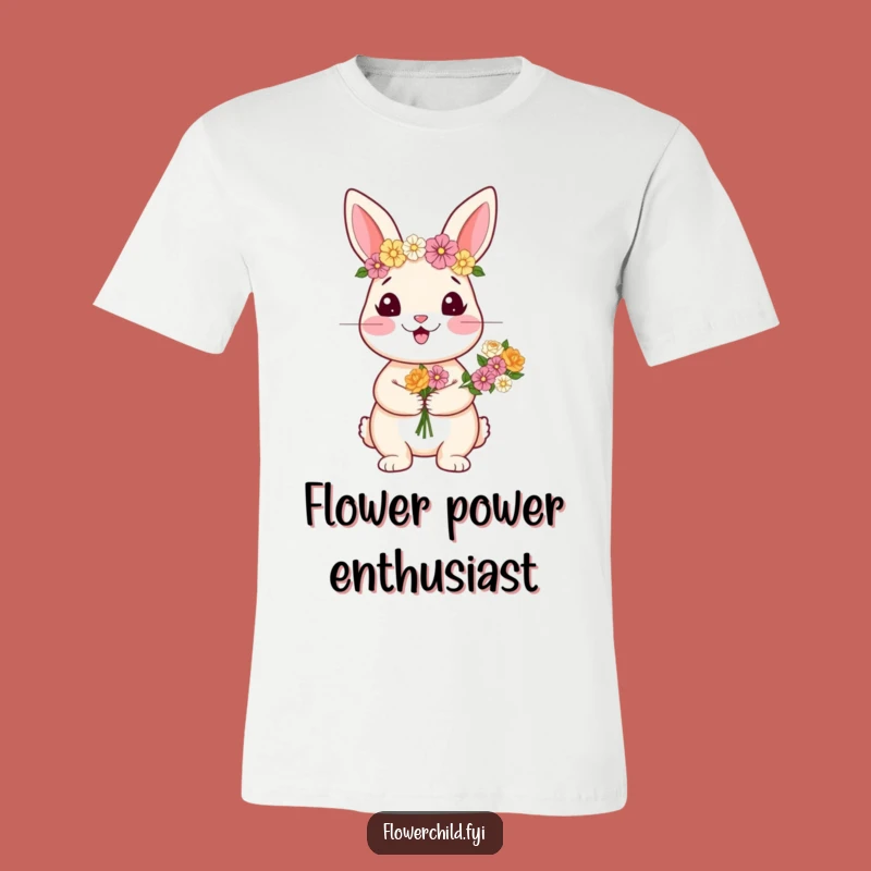 Funny Rabbit Flower Crown T-Shirt: Adorable Bouquet Tee - Your New Favorite Funny Gift!