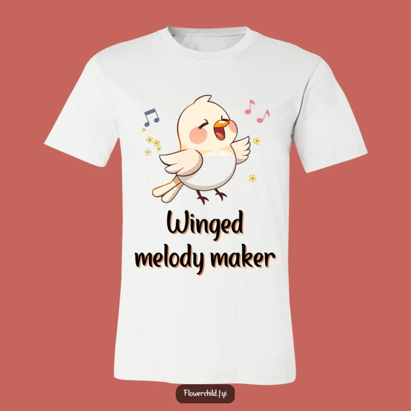 Funny Singing Bird Flower Wings T-Shirt: Happy Melody Maker, Comfy Funny Gift for Bird Watchers