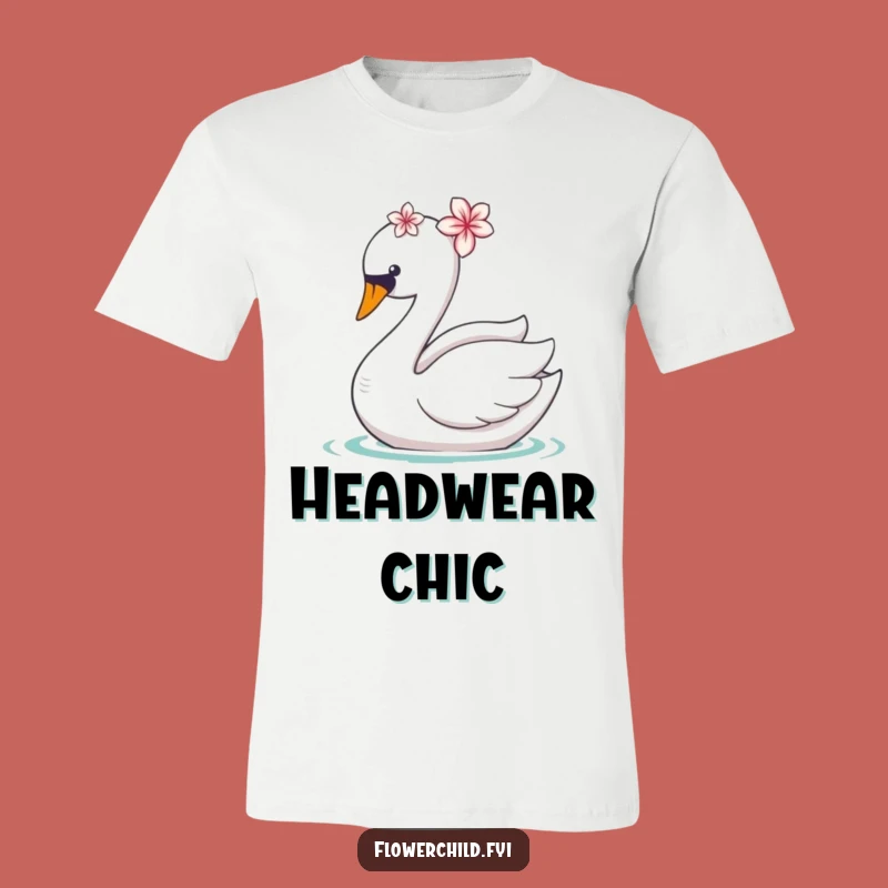 Funny Swan with Flower Shirt: Adorable & Humorous Gift for Her