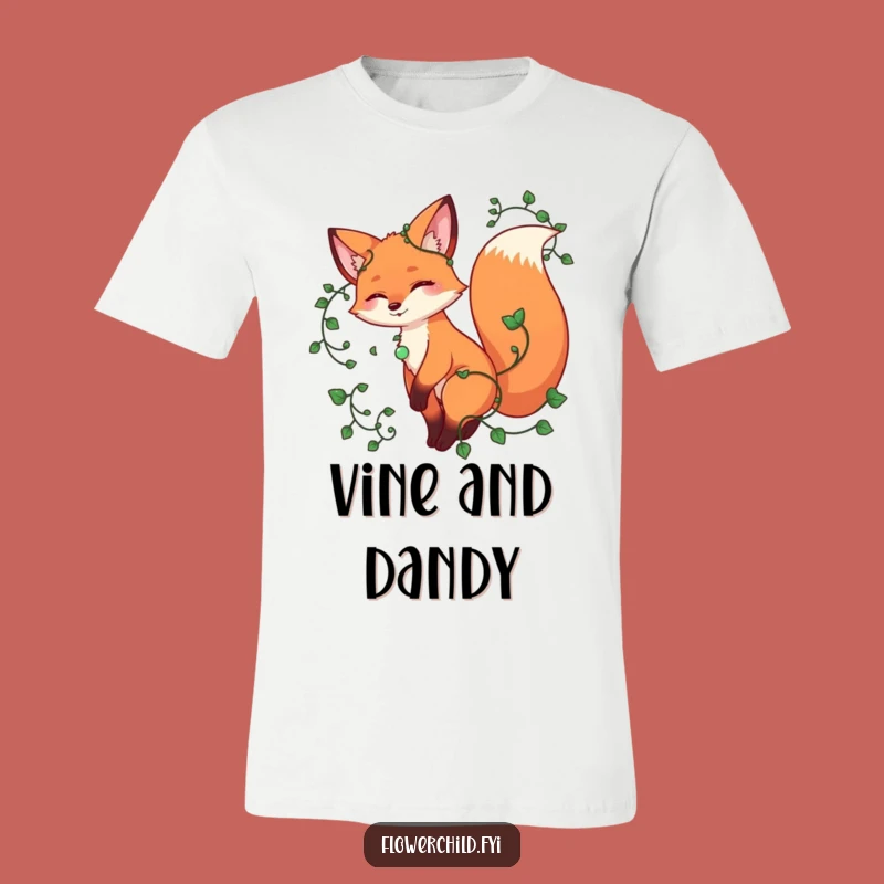 Funny Playful Fox Vines T-Shirt - Enchanting Woodland Creature Tee