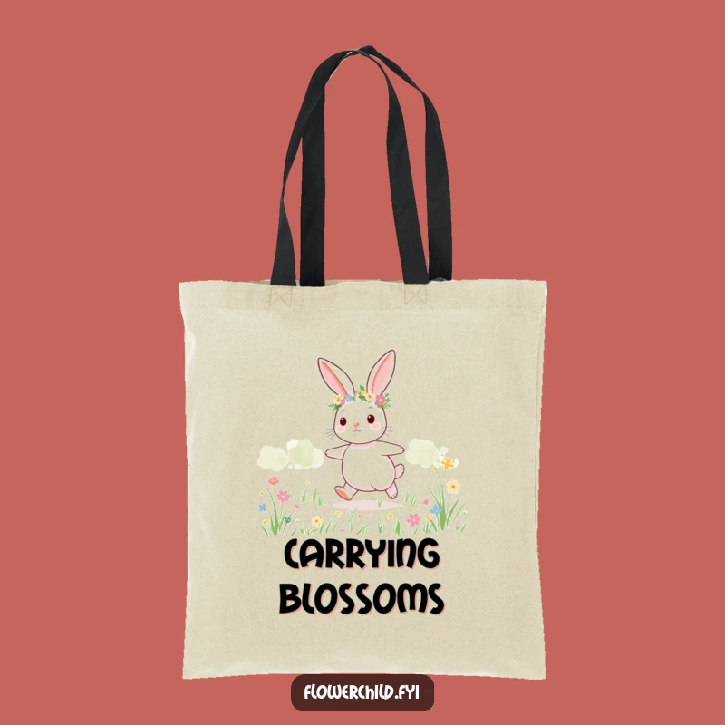 Funny Bunny Flower Tote Bag: Carry Your Sunshine and Smiles