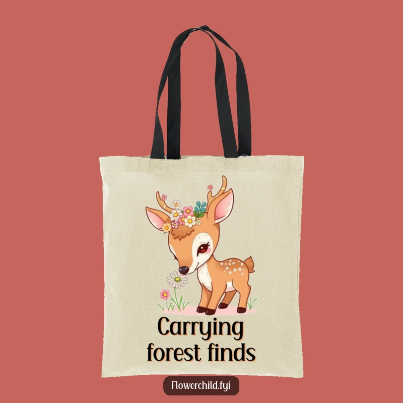 Funny Curious Deer Daisy Tote Bag - Carry Nature's Charm