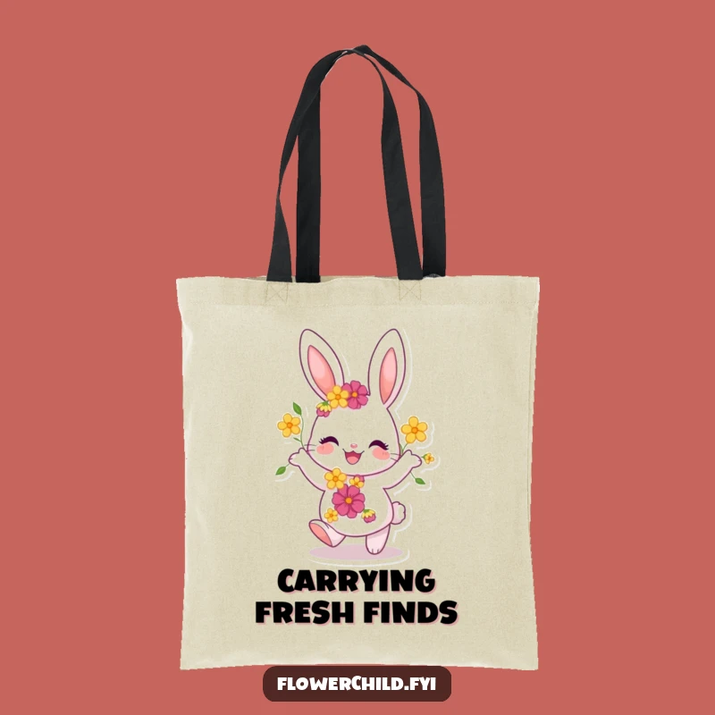 Funny Joyful Bunny Dancing Tote Bag: Carry Your Happiness Everywhere