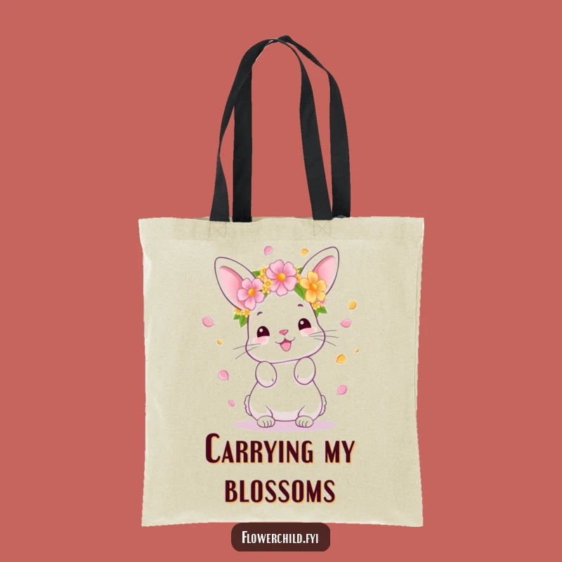 Funny Bunny Flower Toss Tote Bag: Stylish and Spacious for Your Essentials