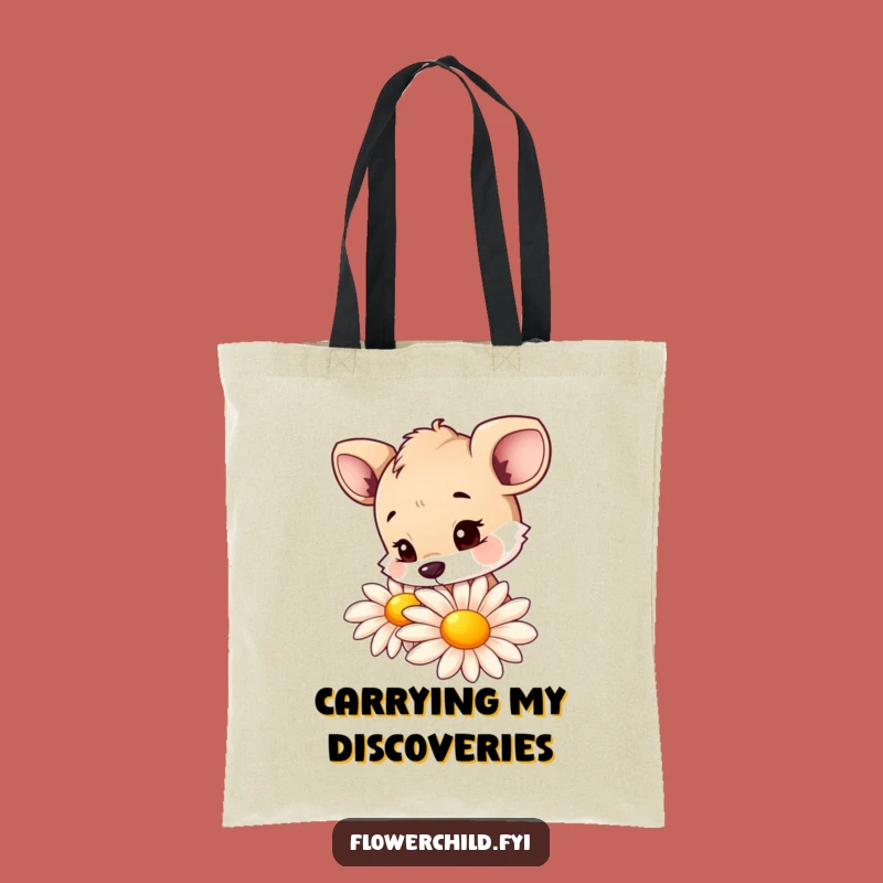 Funny Curious Animal Daisy Sniffing Tote Bag: Carry Your Nature Love