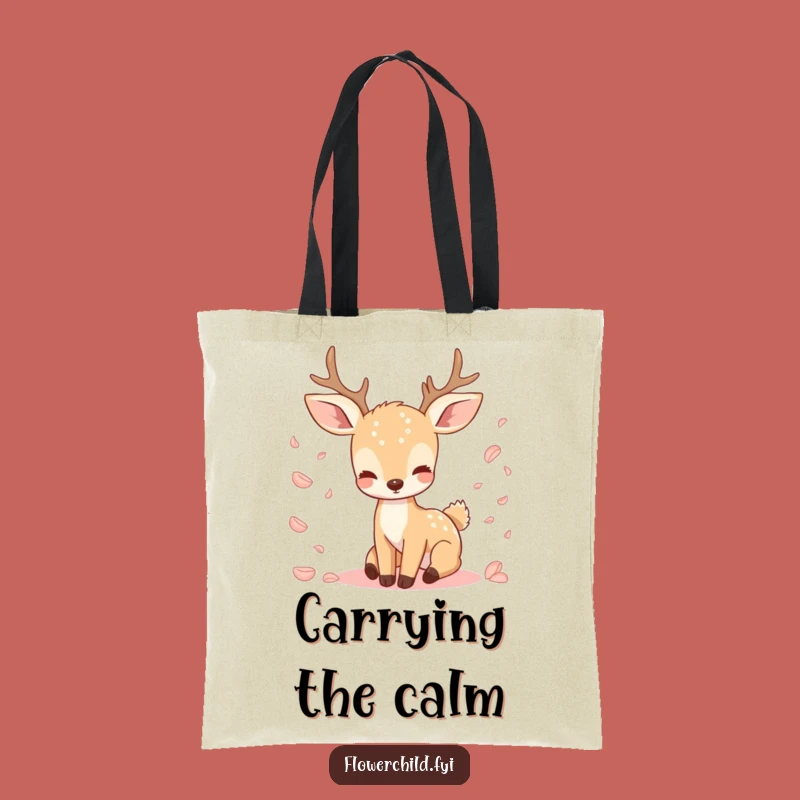 Funny Deer Petal Tote Bag: Carry Serenity and Style as a Funny Gift
