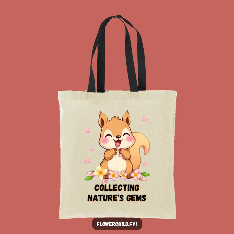 Funny Squirrel Petal Tote Bag: Carry Your Crafts - A Chic Funny Gift!
