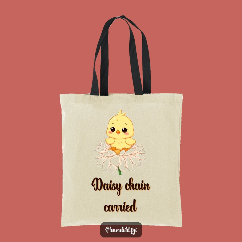 Funny Chick Daisy Tote Bag: Carry Sunshine and Smiles as a Funny Gift