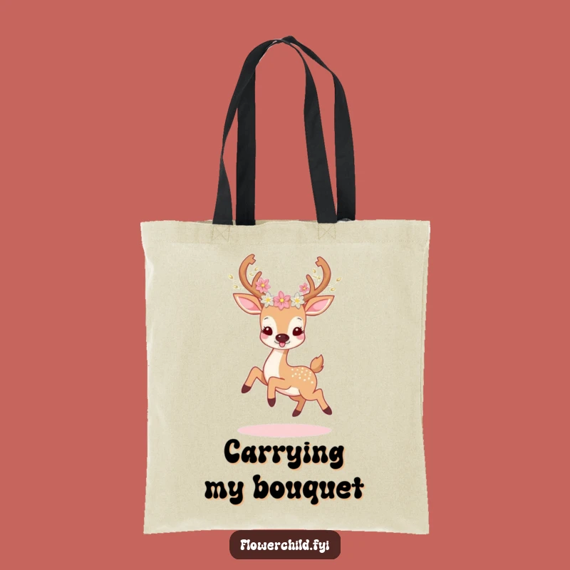 Funny Deer Flower Tote Bag: Carry Your Joy in Style