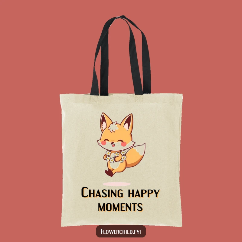 Funny Fox Daisy Chain Tote Bag: Carry Your Essentials with Fox-like Flair