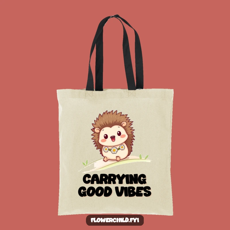 Funny Hedgehog Tote Bag: Carry Your Essentials with Rolling Charm