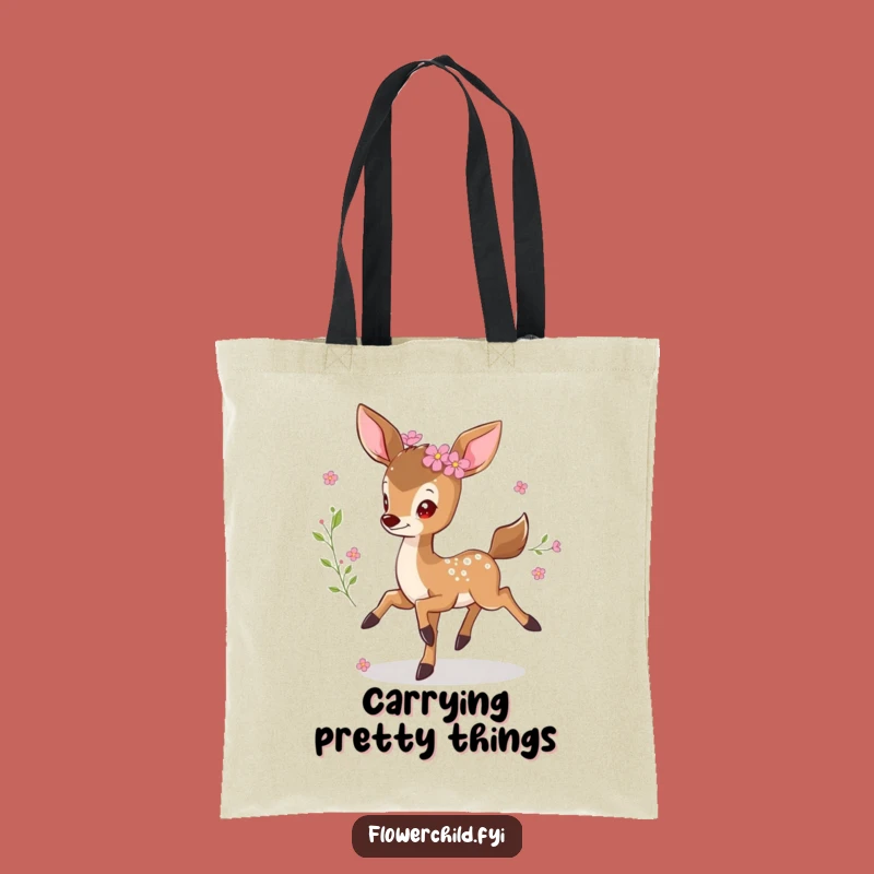 Funny Prancing Deer Tote Bag: Carry Nature's Joy with This Hilarious Accessory
