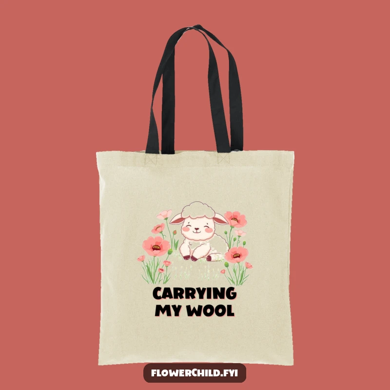 Funny Sheep Poppy Tote Bag: Carry Peace & Laughs with This Hilarious Accessory